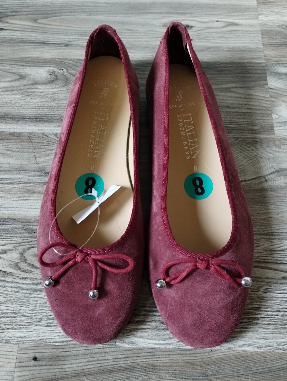 Italian Shoemakers Maroon Suede Ballet Flats Women's Size 8